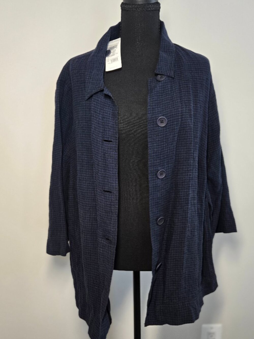 Eileen Fisher Women's 2X Blue Button-Up Top NWT
